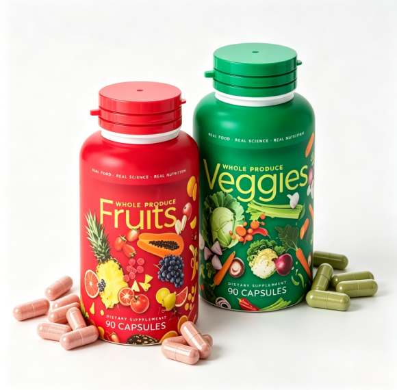 Fruit Vegetable Capsules | Whole Food Supplement | Plant-Based Nutrition | Daily Wellness |OEM/ODM