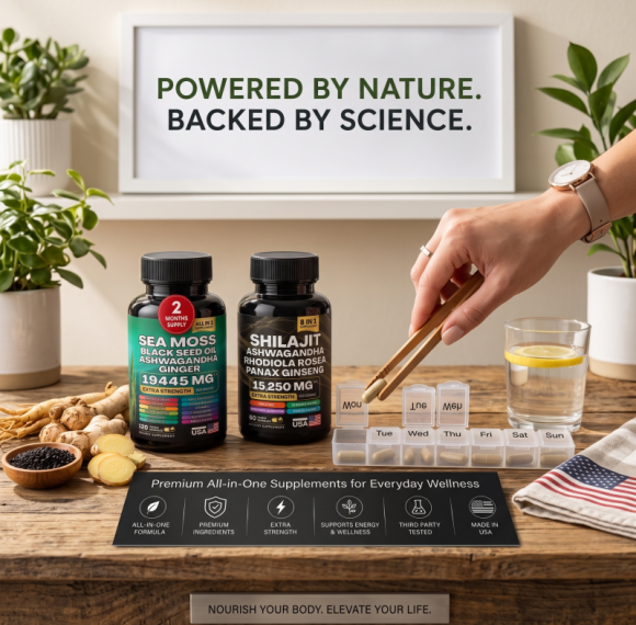 Sea Moss Shilajit Capsules | Herbal Blend | Ashwagandha & Ginseng Formula | Men's Wellness | OEM/ODM