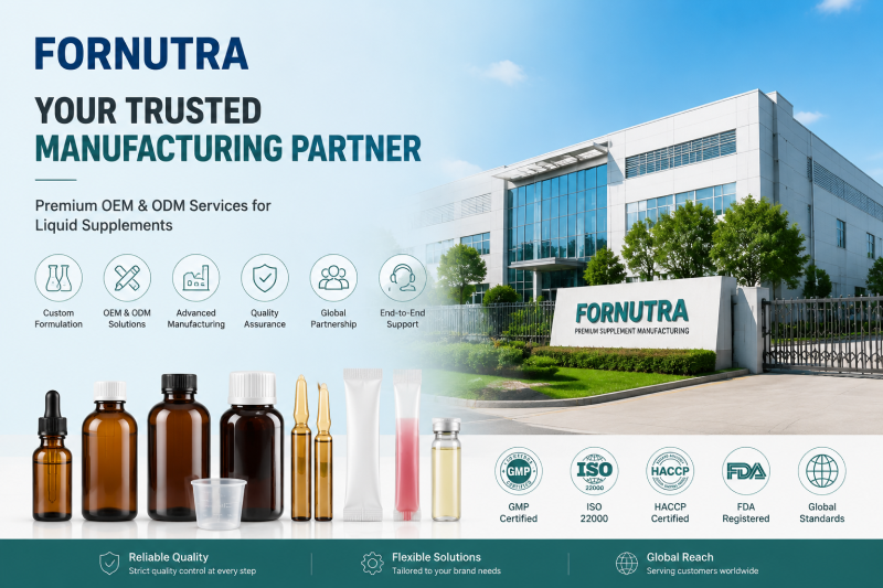 Liquid supplement contract manufacturer with GMP production facility and OEM ODM capabilities