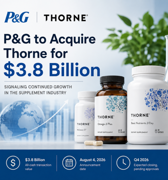 P&G to Acquire Thorne for $3.8 Billion, Signaling Continued Growth in the Supplement Industry