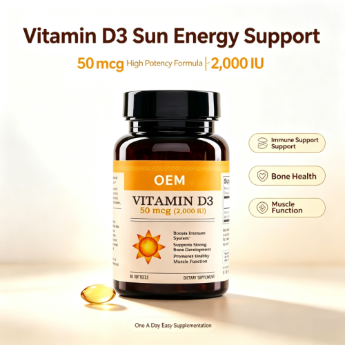 Vitamin D3 Softgels | Organic Cold-Pressed Olive Oil Base | 2000 IU Dietary Supplement|OEM/ODM