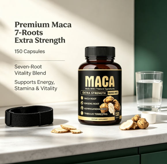 Maca 7-Roots Capsules | 8050mg Blend | Seven Botanical Roots | Men's Wellness | OEM/ODM