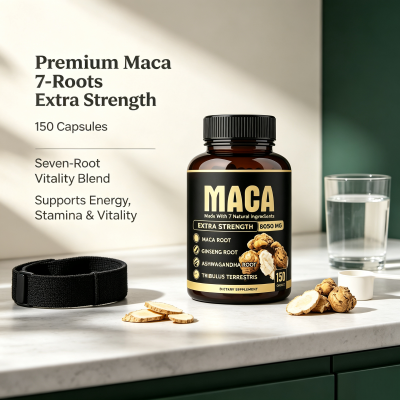 Maca 7-Roots Capsules | 8050mg Blend | Seven Botanical Roots | Men's Wellness | OEM/ODM