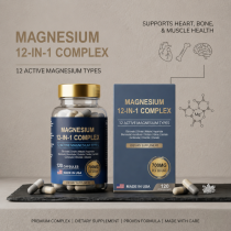 12-in-1 Magnesium Complex Capsules | 700mg Per Serving | Multi-Form Formula |Daily Wellness |OEM/ODM