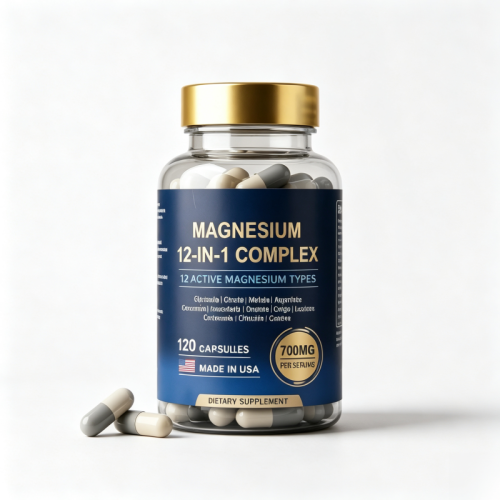 12-in-1 Magnesium Complex Capsules | 700mg Per Serving | Multi-Form Formula |Daily Wellness |OEM/ODM