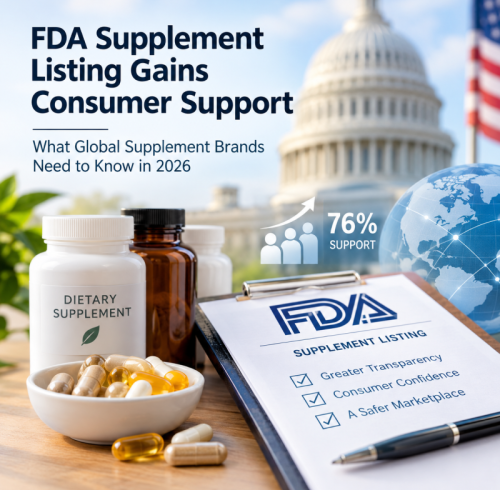 FDA Supplement Listing Gains Consumer Support: What Global Supplement Brands Need to Know in 2026