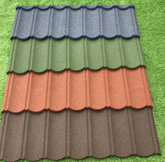 Stone coated metal roof tiles