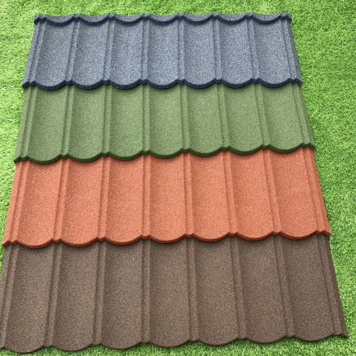 Stone coated metal roof tiles