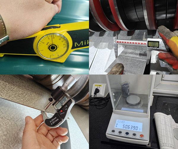 Steel coil thickness, width and coating weight inspection