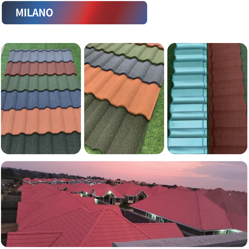 stone coated metal roof tile Milano type