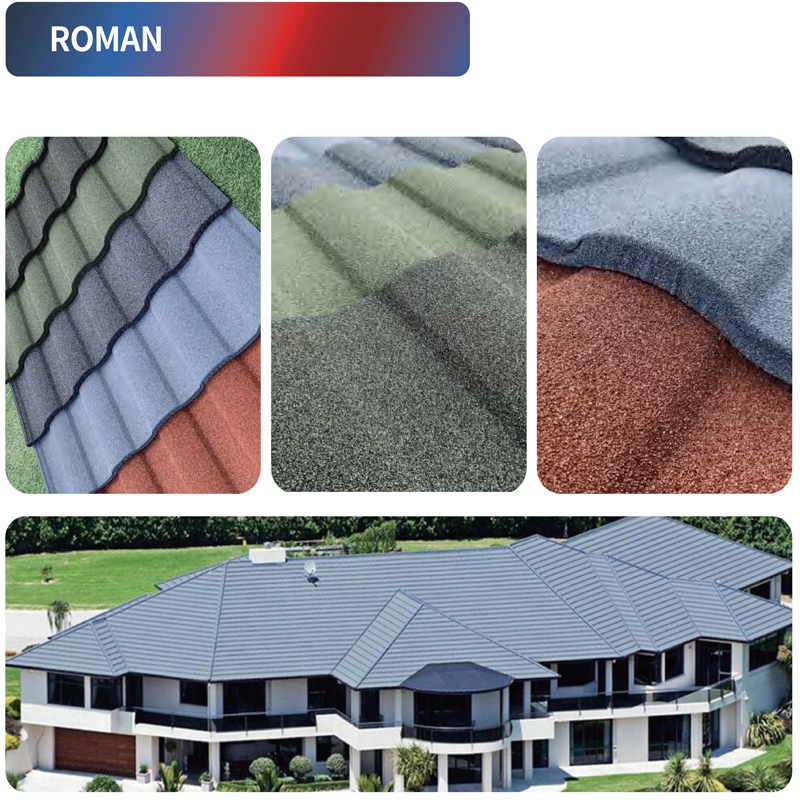 stone coated metal roof tile Roman type