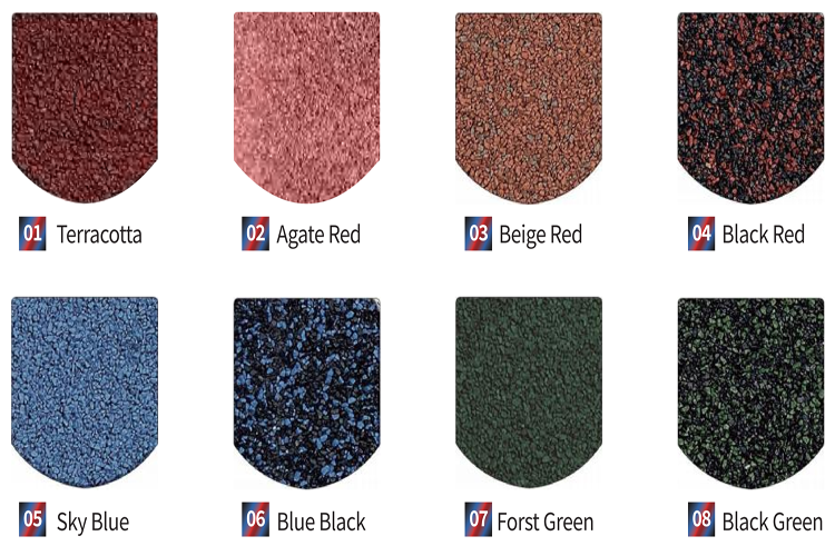 stone coated roof tiles color chart