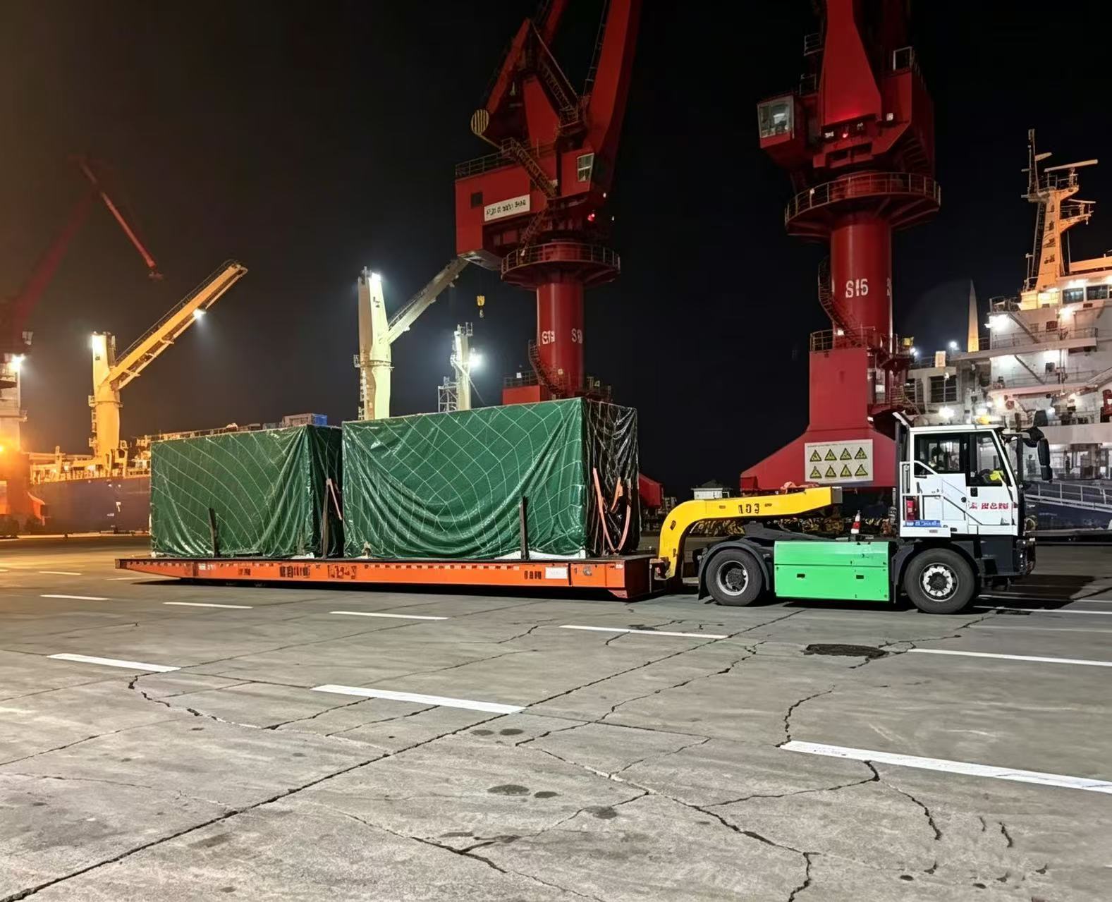 Energy equipment ready for pickup and delivery at destination