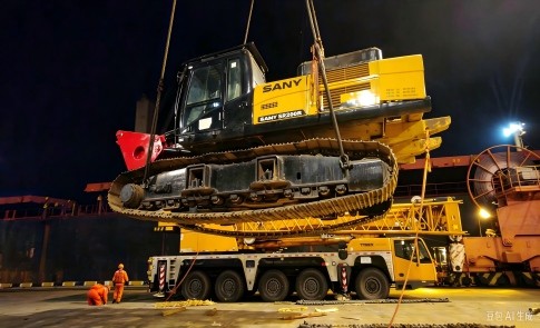 Rotary drilling rig working at an infrastructure construction site