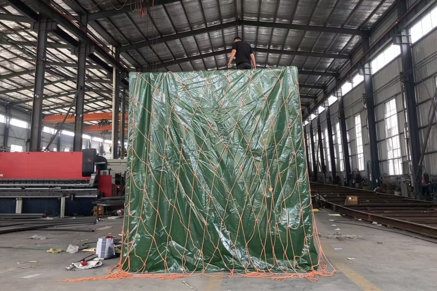 Energy equipment packaging covered with waterproof rain cover