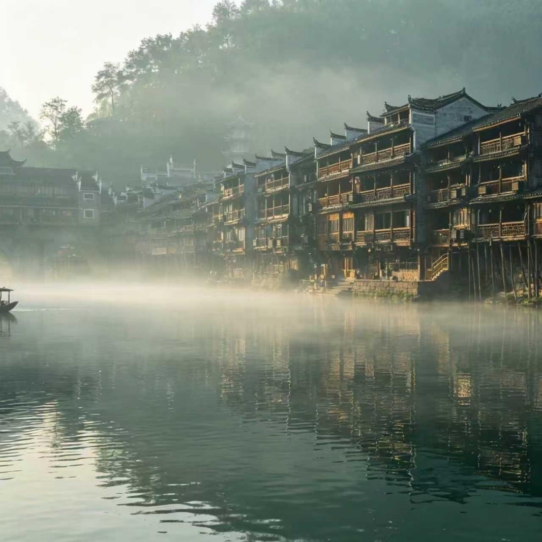 Arrive at Fenghuang Ancient Town in the early morning. Experience a boat ride on the Tuo River before the crowds arrive, embracing the town's tranquility. Visit Shen Congwen's Former Residence, tracing the origins of his literary masterpiece "Border Town." In the afternoon, participate in an intangible cultural heritage experience - either Miao silver ornament making or wax-dyeing, creating a unique travel souvenir under professional guidance. In the evening, stroll through the ancient town as thousands of lanterns reflect on the Tuo River, enjoying the serene beauty of this border town.