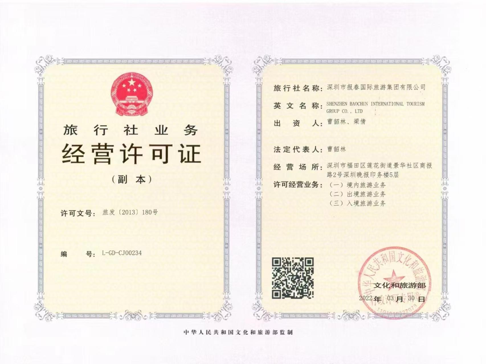 Tourism Industry Business License