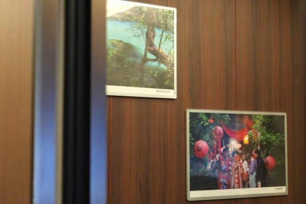 Ethnic minority decorative art inside the train