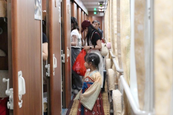 Corridor inside the scenic train