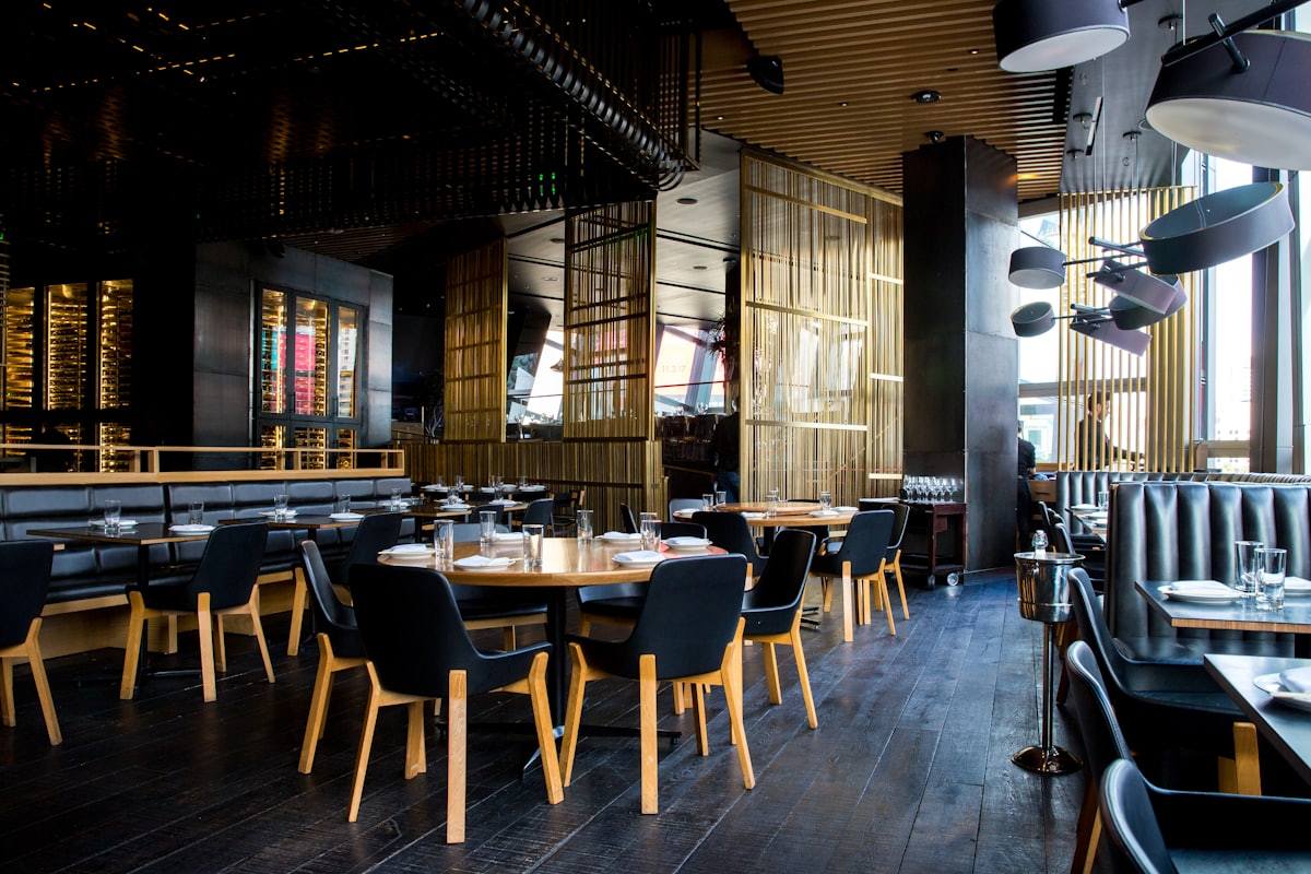 Private dining room prepared for a group dinner