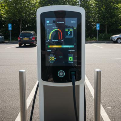 EV charging station application illustration