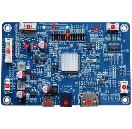 Industrial HDMI LCD Controller Board | 12-24V Wide Voltage LVDS eDP Driver Board | JT02MTK9700_R01