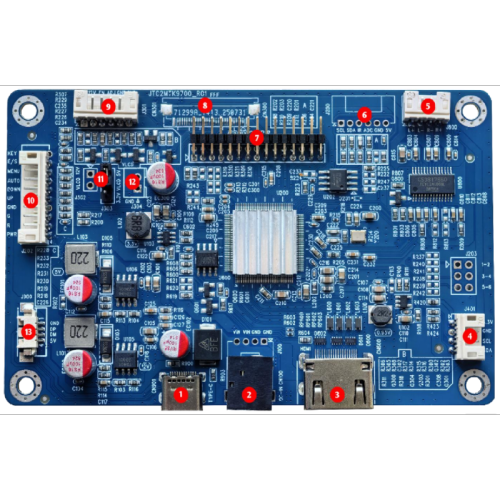 Industrial HDMI LCD Controller Board | 12-24V Wide Voltage LVDS eDP Driver Board | JT02MTK9700_R01