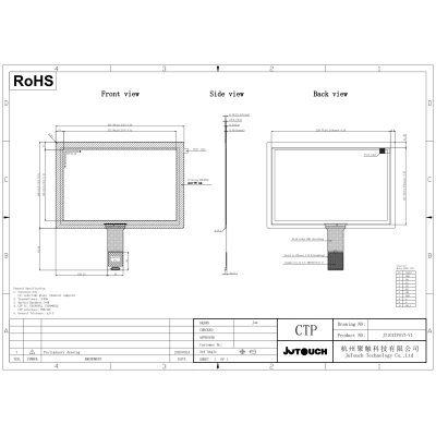 10.1" G+G Capacitive Touch Panel JT101TP017-V1