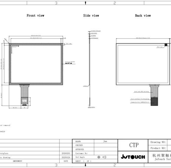 10.4" G+G Capacitive Touch Panel JT104TP004-V2