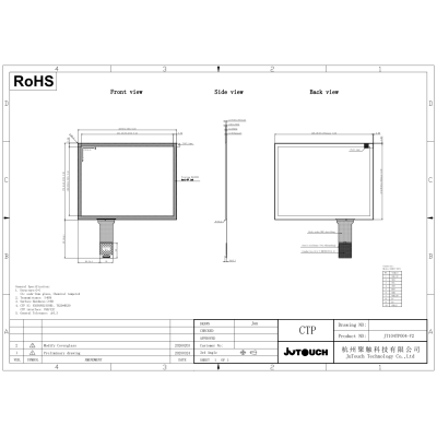 10.4" G+G Capacitive Touch Panel JT104TP004-V2