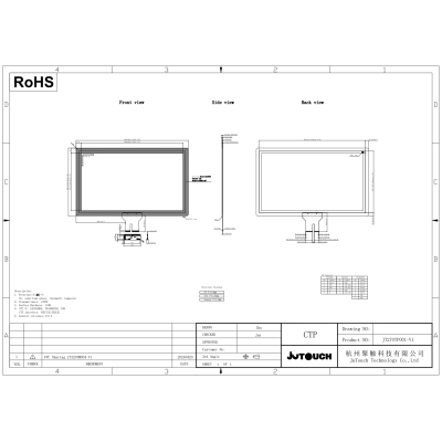 27.0" Stackup Capacitive Touch Panel JT270TP001-V1