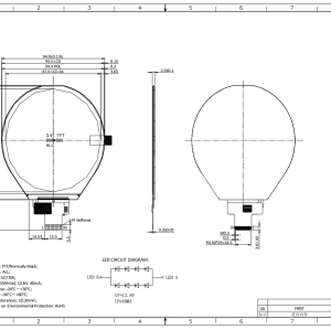 3.4-inch Round TFT-LCD Display Module (MIPI DSI Interface)