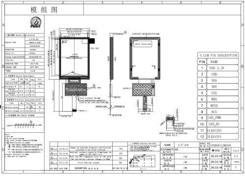 2.8" 240*320 IPS TFT LCD Module