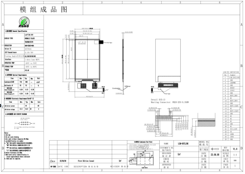 4.0" 480*800 IPS TFT LCD Module