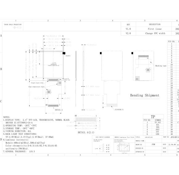 2.4-inch QVGA TFT-LCD Display Module (500 cd/m²)