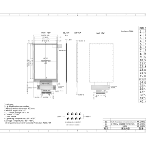 3.5-inch 320 × 480 Resolution TFT-LCD Display Module (500 cd/m²)