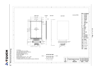 3.5-inch 320 × 480 Resolution TFT-LCD Display Module (500 cd/m²)