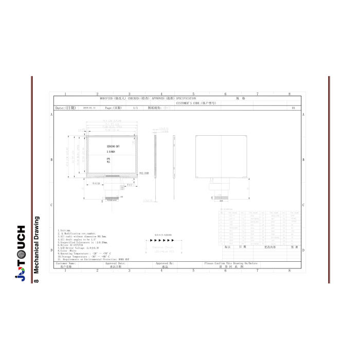3.5-inch QVGA TFT-LCD Display Module (500 cd/m²)