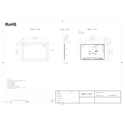 10.1 Inch Industrial PCAP Touch Screen LCD Display Module – 850 Nits High Brightness, HDMI/TF-USB, G+G Optical Bonding, RoHS