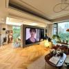 Wide Herringbone Oak Flooring for a Modern Eclectic Residence in Shanghai