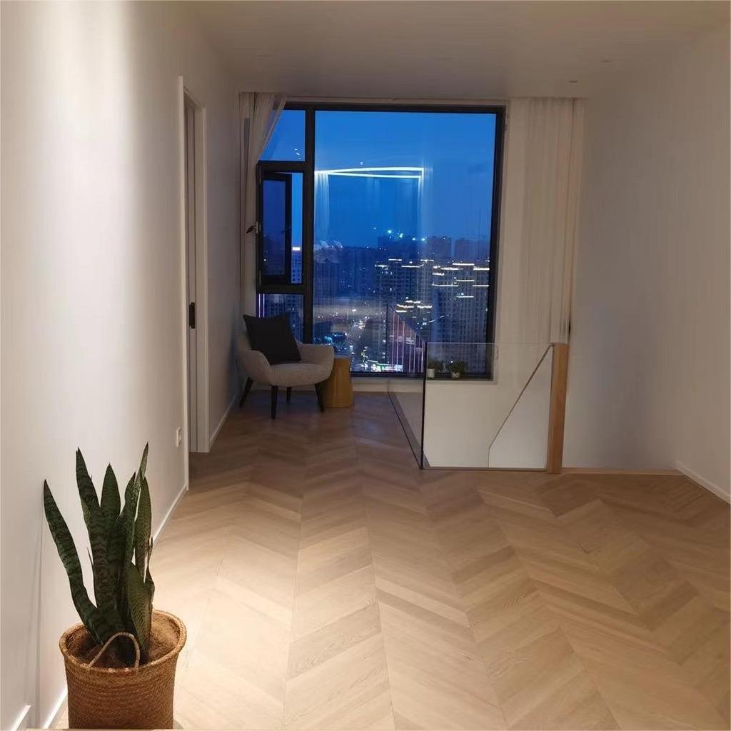Brushed Invisible Finish Engineered Oak Chevron Flooring — Scandinavian Minimalist Loft, Copenhagen 2025