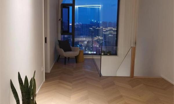 Brushed Invisible Finish Engineered Oak Chevron Flooring — Scandinavian Minimalist Loft, Copenhagen 2025