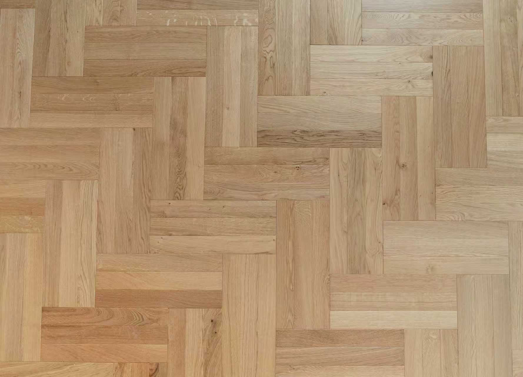 Narrow Herringbone Oak Engineered Flooring 70mm — ABC Grade Brushed UV Lacquer
