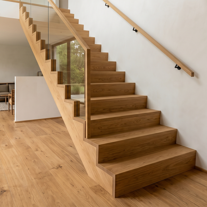 AMUER Custom Wood Stair Treads & Staircases | Made-to-Measure Natural Wood Stairs
