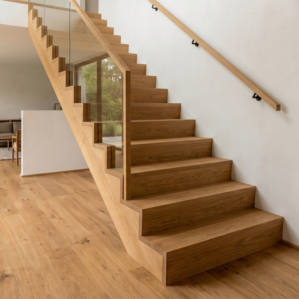 AMUER Custom Wood Stair Treads & Staircases | Made-to-Measure Natural Wood Stairs