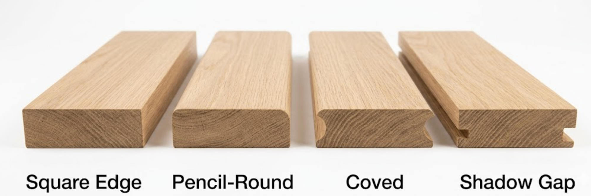 Comparison images of five different wood color panels