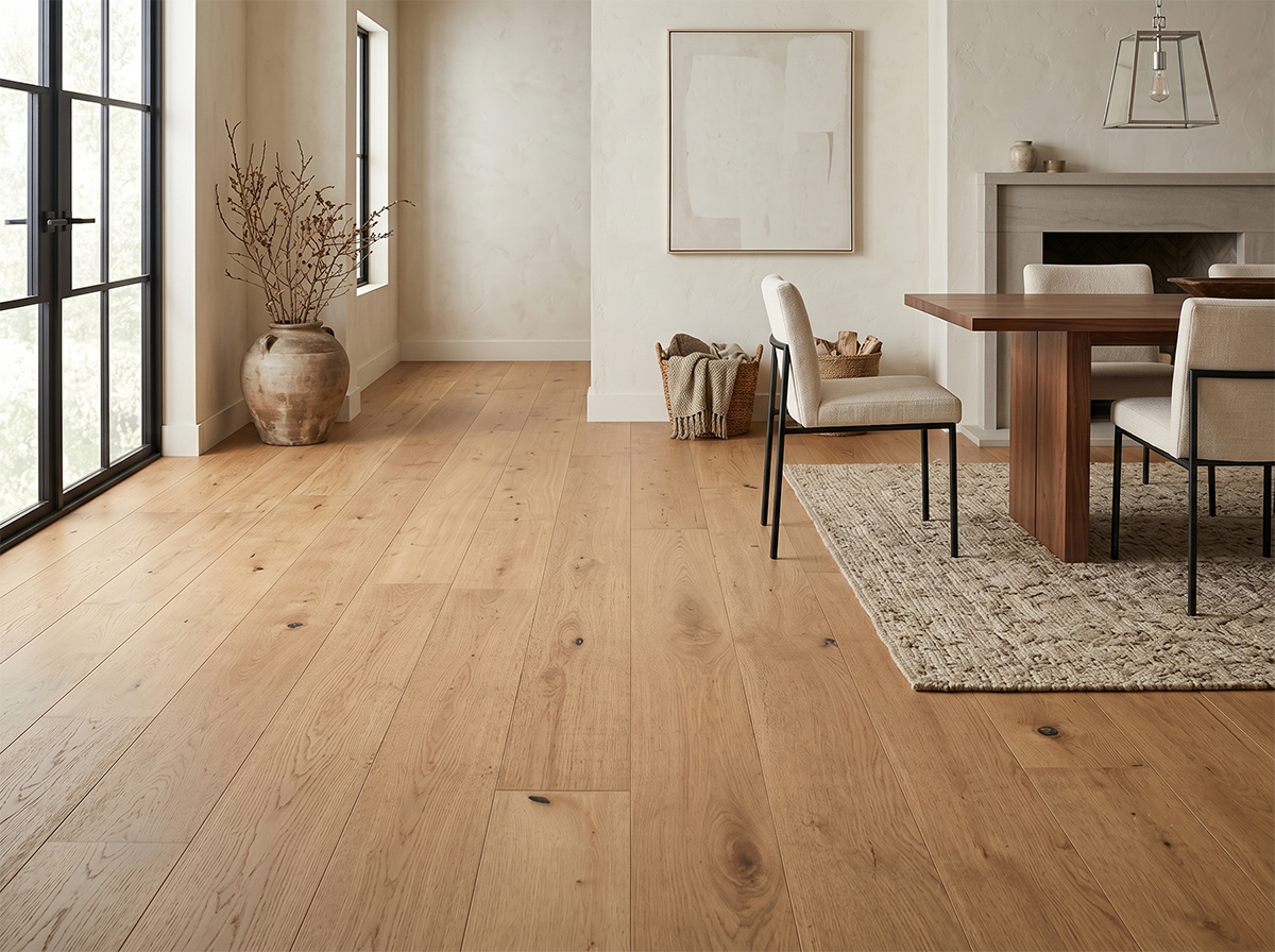 Natural Oak Wide Plank Engineered Flooring -- AM-14