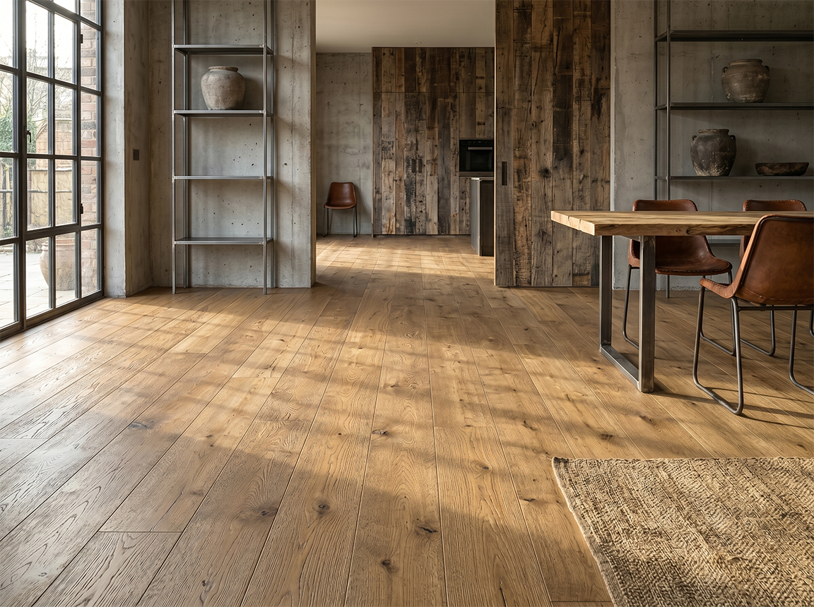 Natural Oak Wide Plank Engineered Flooring -- AM-14
