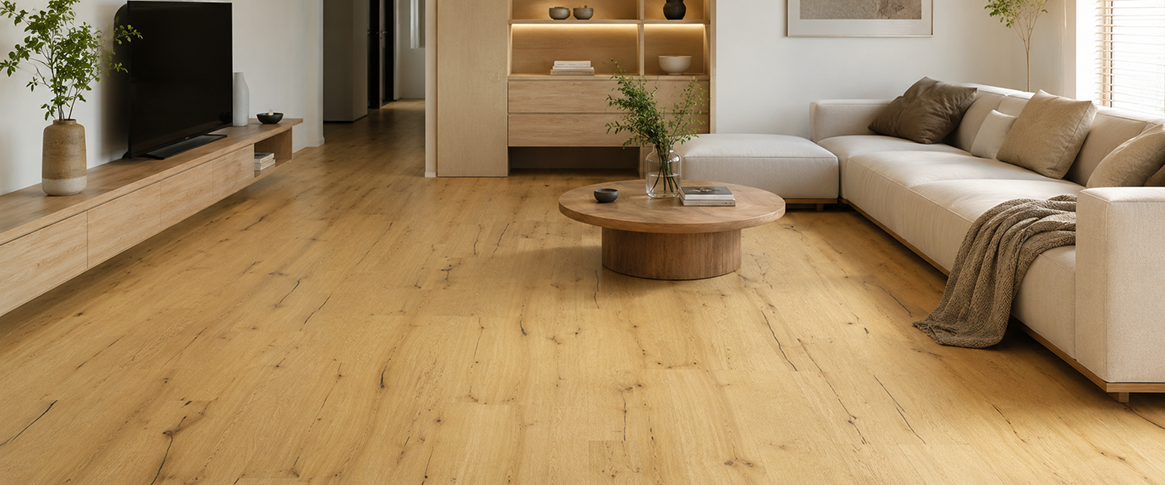 Natural Oak Wide Plank Engineered Flooring -- AM-14