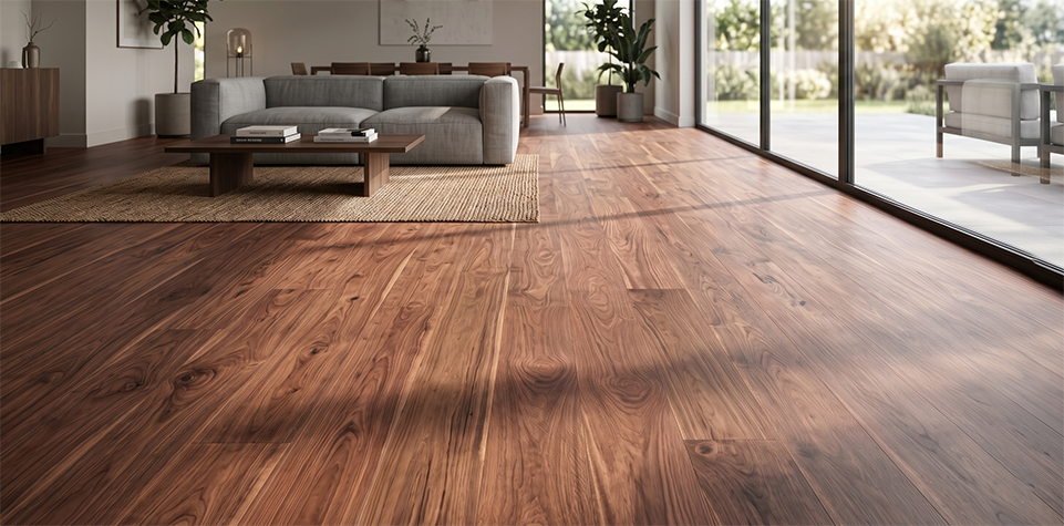 Embossed American Walnut 190mm Wide Plank Wax Oil Engineered Flooring — AW-07